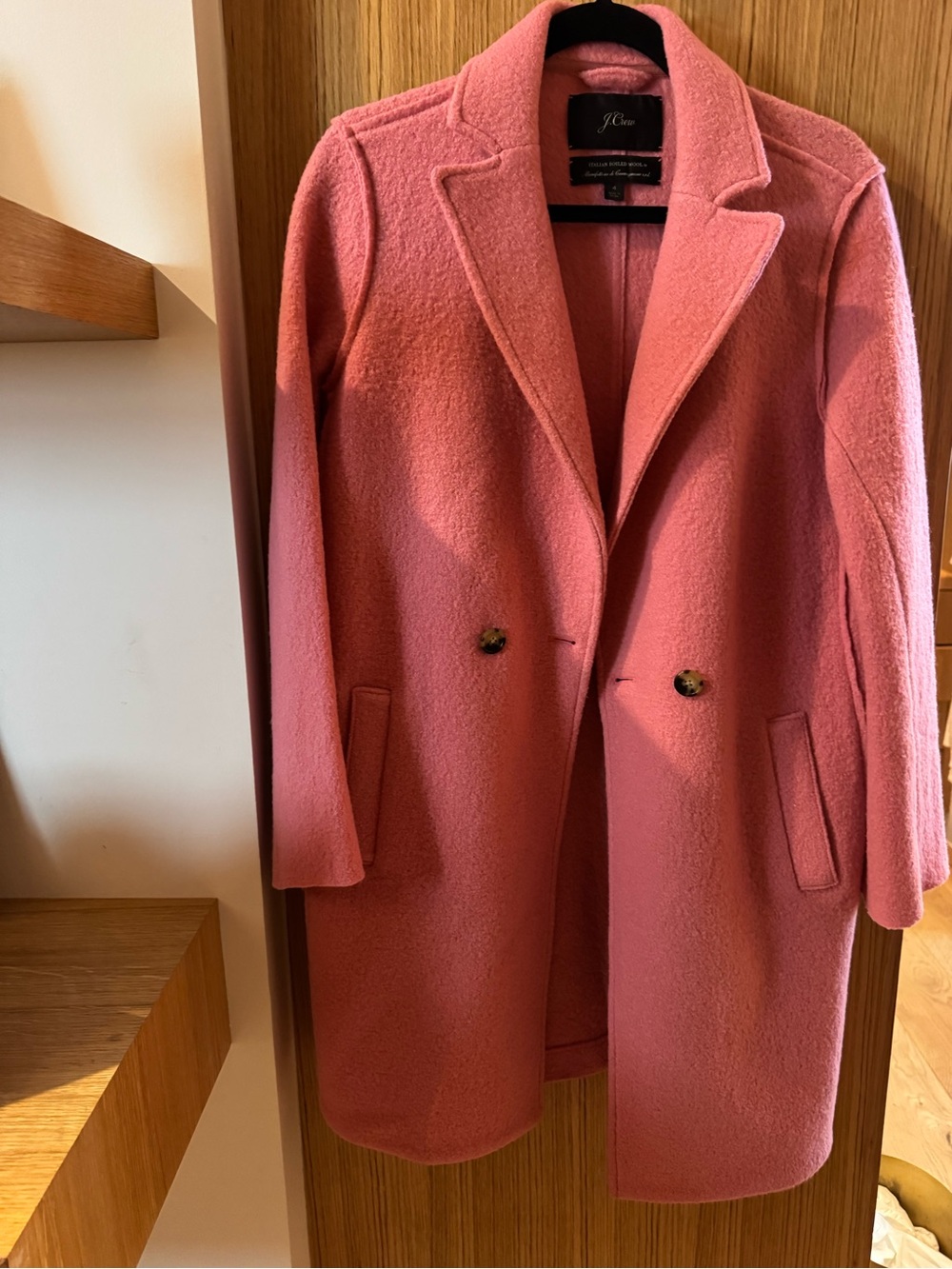 J Crewe Pink Wool Coat.